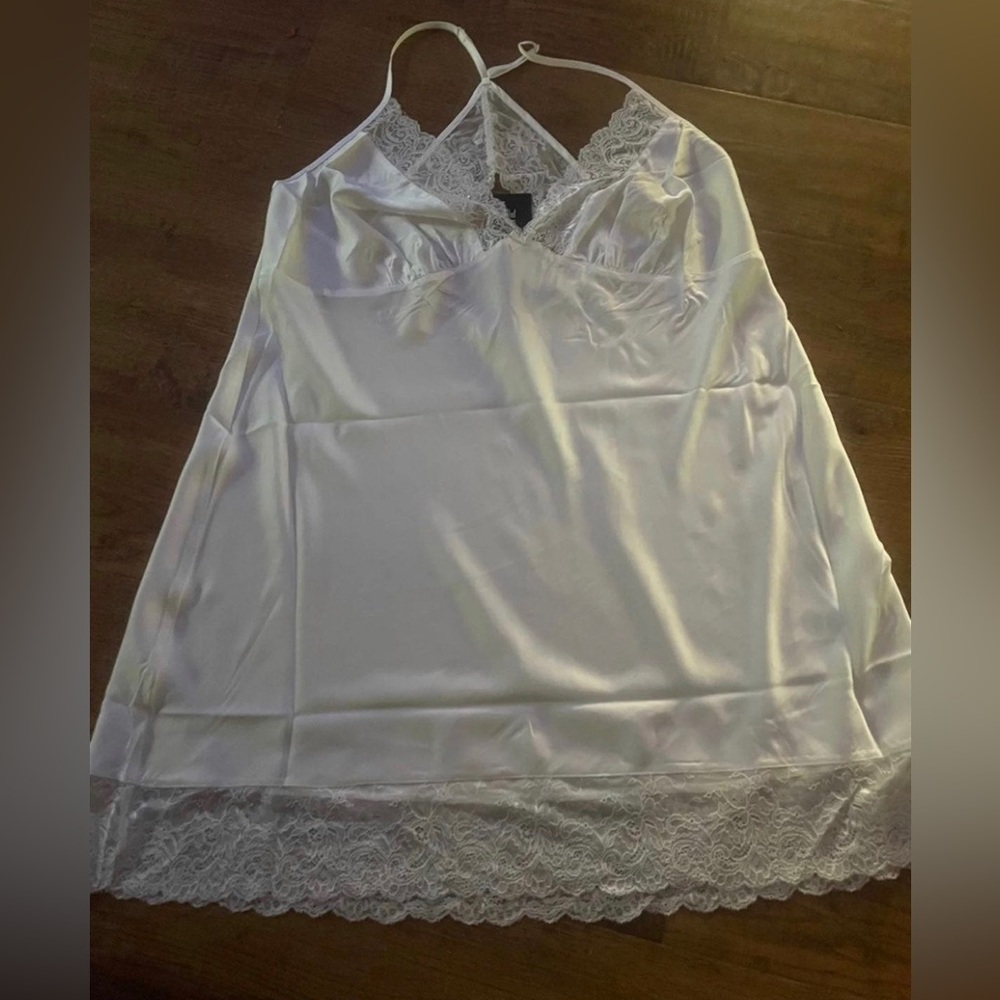 City chic white bridal chemise rhinestones & lace new 16 plus